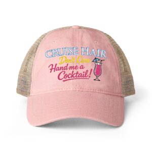 Embroidered Cruise Hair Don't Care Ponytail Mesh Back Cap