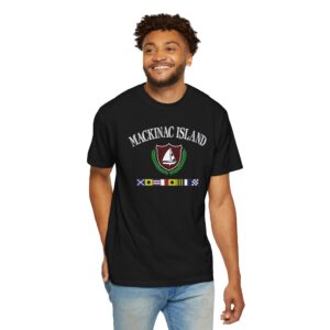 Mackinac Island Garment-Dyed T-Shirt, Vintage Style Tee for Summer Outings, Travel Souvenir, Gift for Nature Lovers, Casual Wear