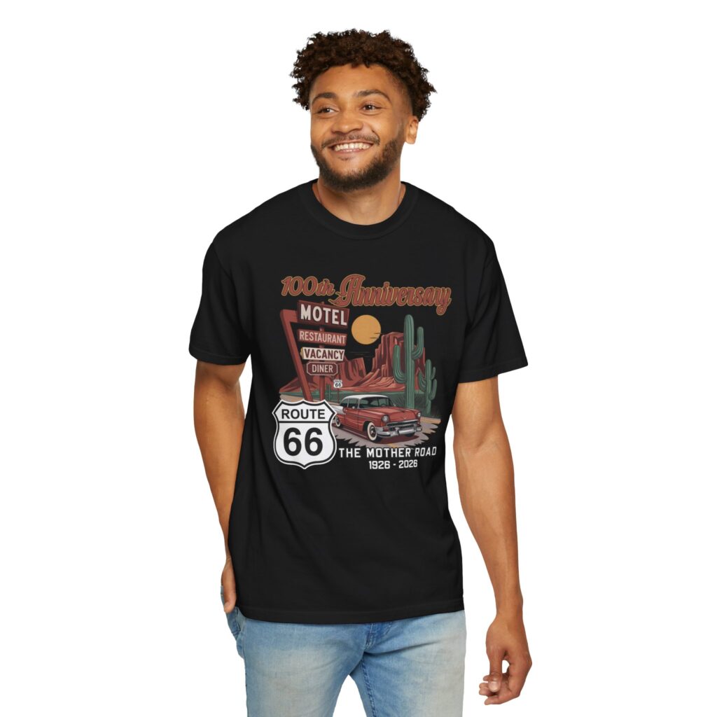 Retro Route 66 T-shirt, Vintage Car Tee Road Trip Shirt